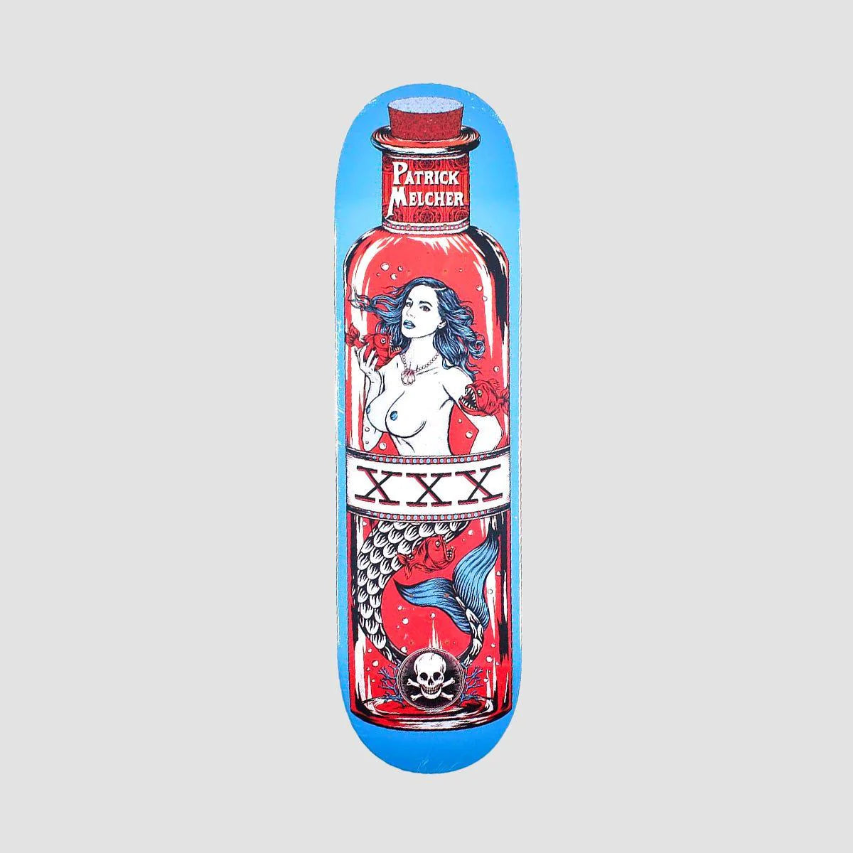 Death Melcher mermaid blue deck 8.75" FREE GRIP TAPE