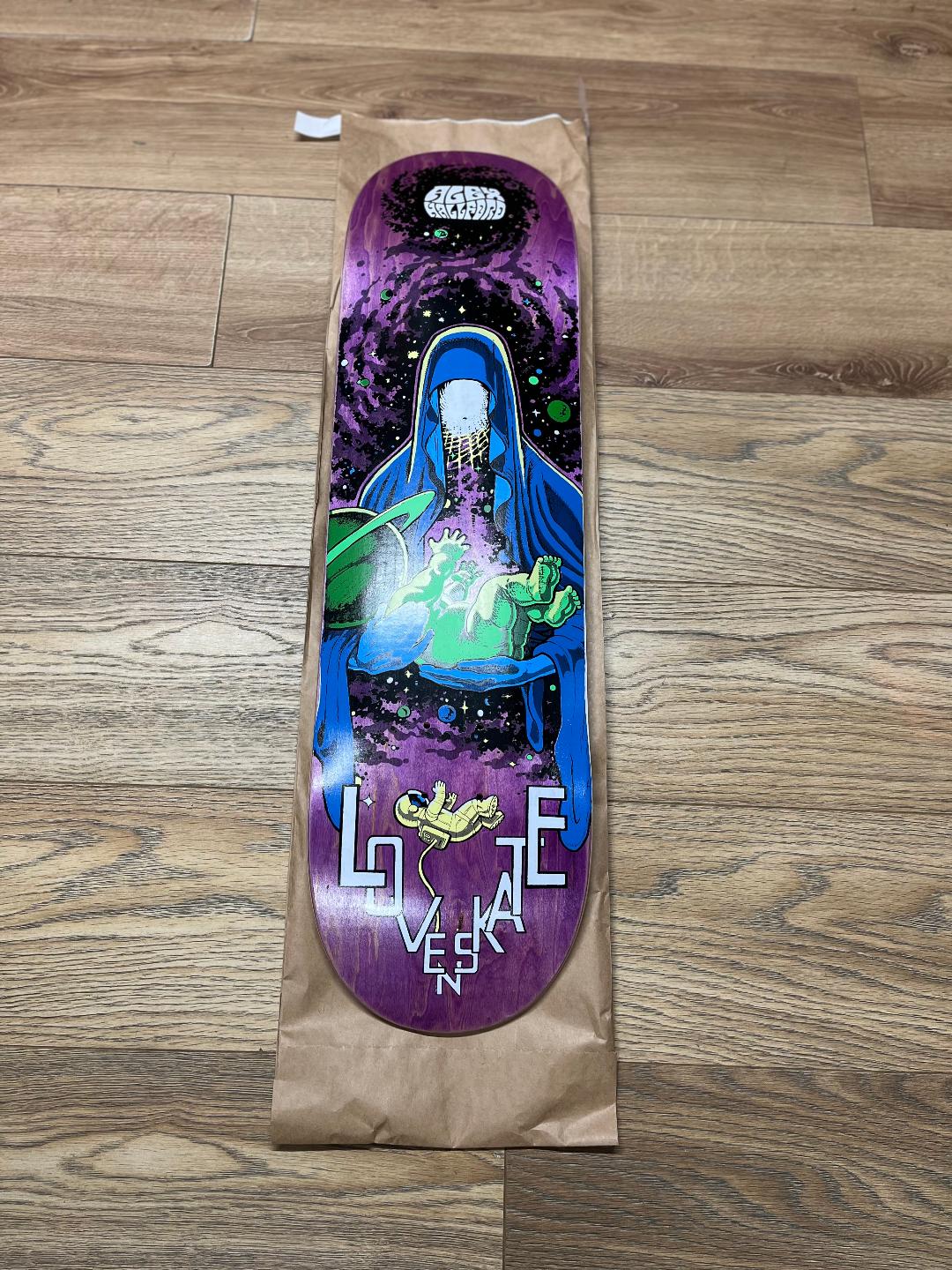 Lovenskate Cosmic Father Alex Hallford Pro board by Barf Comics 8.5