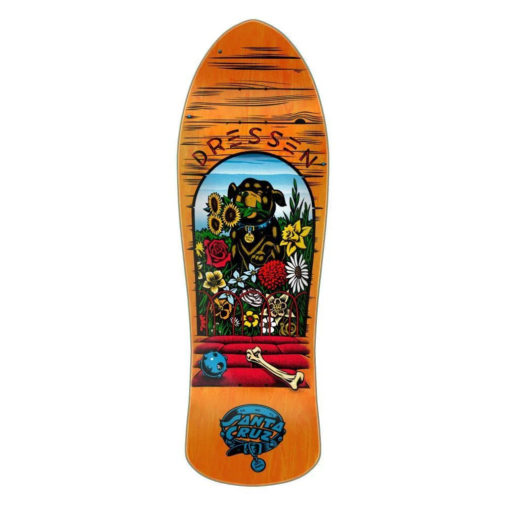 Santa Cruz Reissue Dressen Pup orange 9.5" FREE Grip tape and Hardware