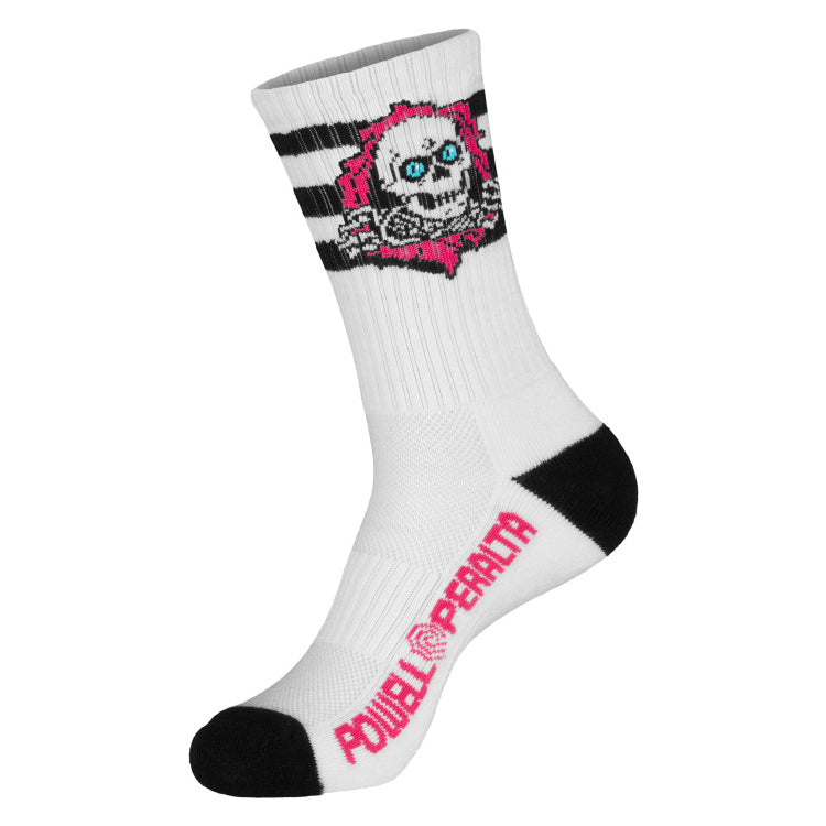 Powell Peralta Ripper socks stripes Pink/black/white