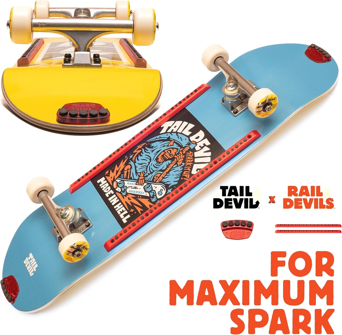 Rail Devils Sparking Skateboard Rails by Tail Devil - red