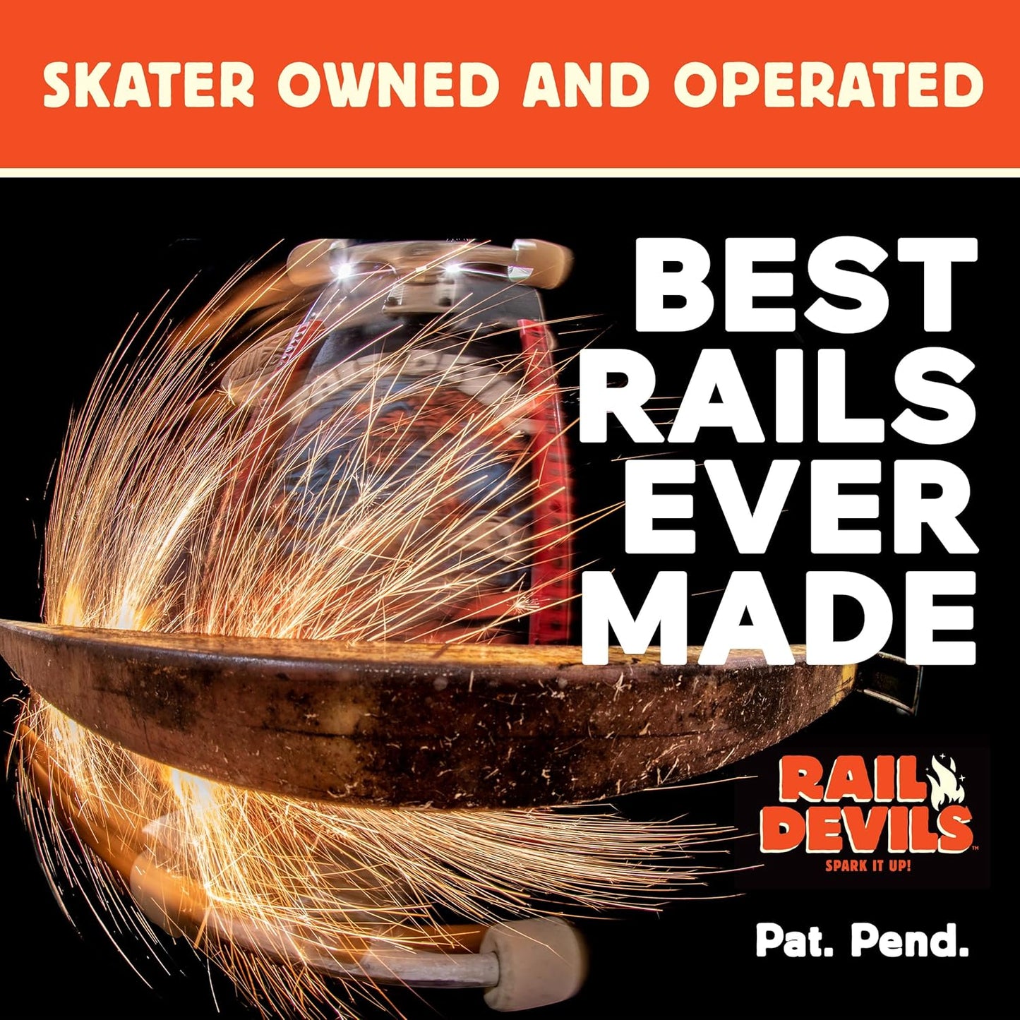 Rail Devils Sparking Skateboard Rails by Tail Devil - red