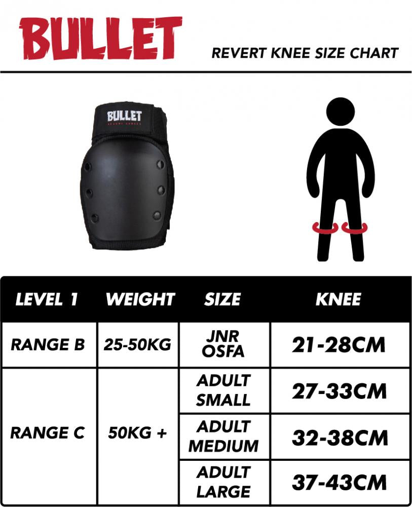Bullet knee pads adult small, medium, large