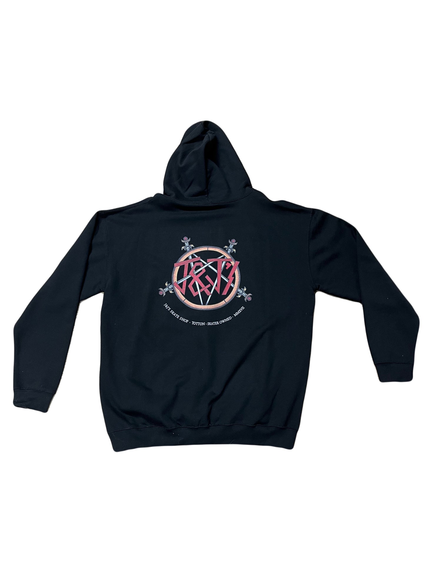 J and J's shop hoodie Slayer logo