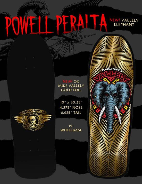 Powell Peralta Vallely Elephant Gold Reissue deck 9.85"