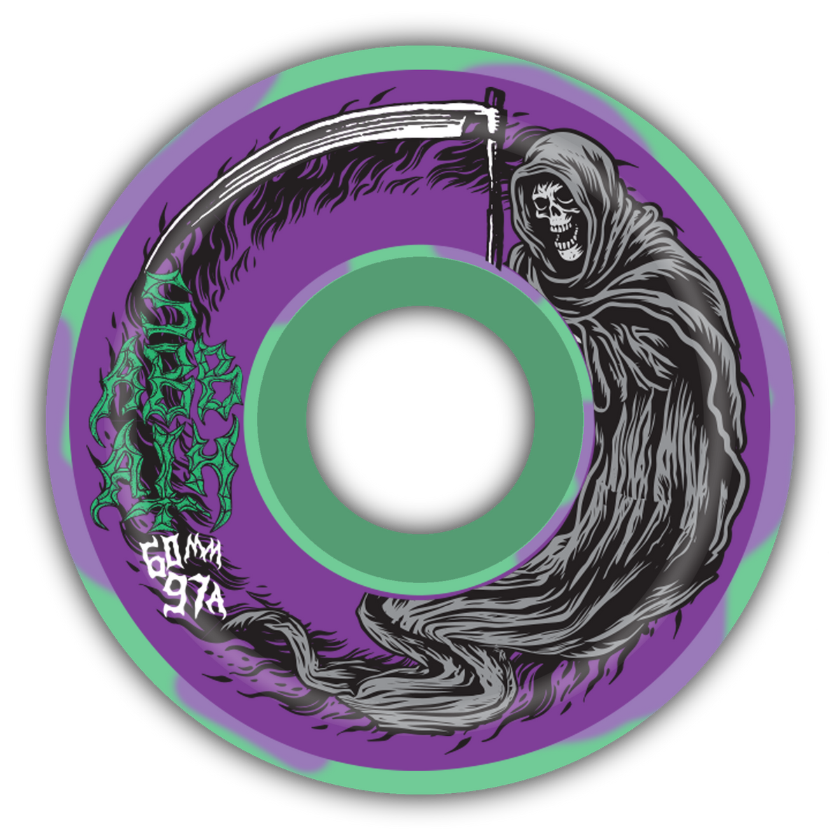 Sabbath Wheels Death Wizard 60mm 97A Green/Purple (Conical)