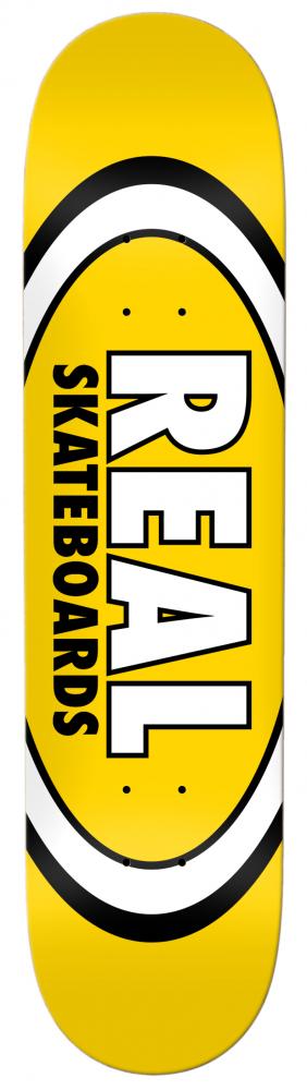 Real Team Classic Oval Skateboard Deck Yellow 8.06" FREE GRIP TAPE