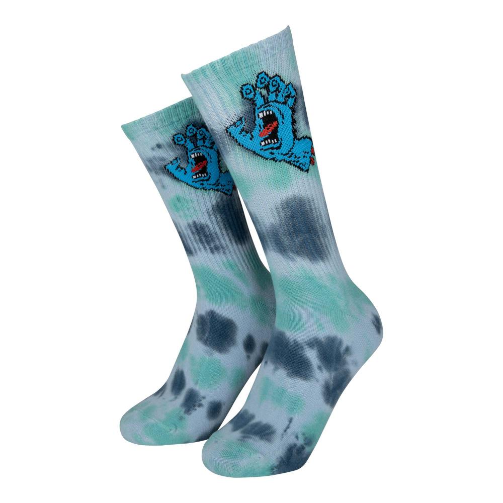 Santa Cruz socks Screaming hand tie dye fresh blue or blond wood