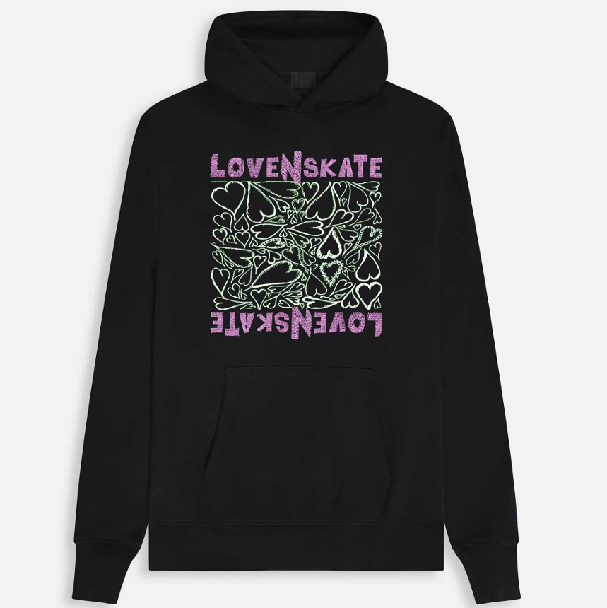 Lovenskate Scribble heart hoodie black XL