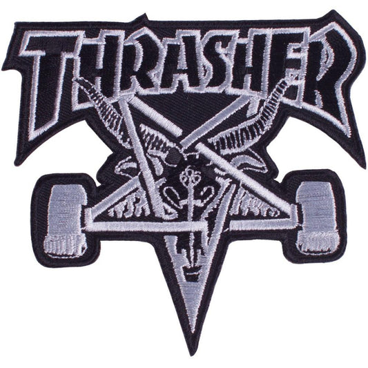 Thrasher patch skategoat black/silver 4"
