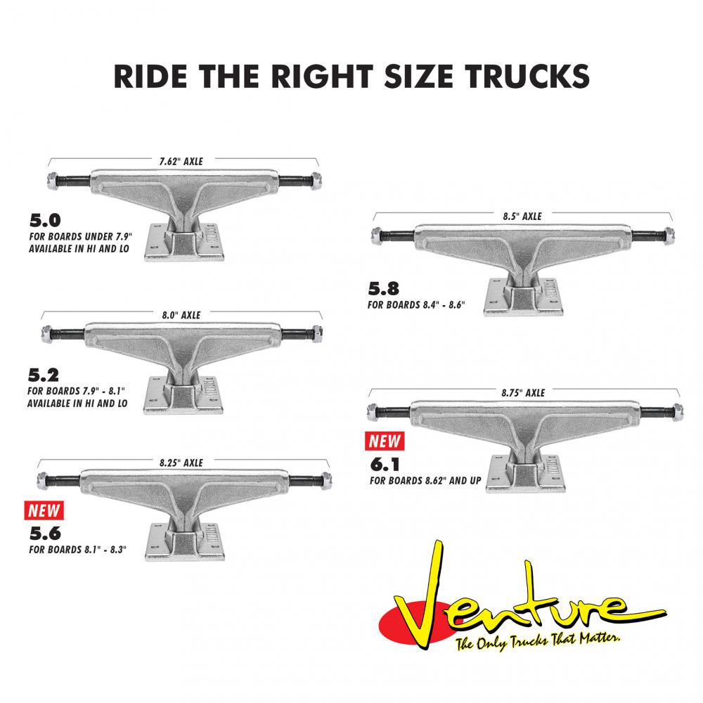 Venture V Hollow trucks High polished 5.6" or 6.1"