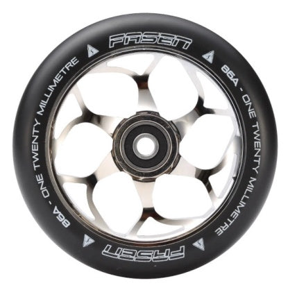 Fasen scooter wheels 120mm chrome or blue (burnt pipe)
