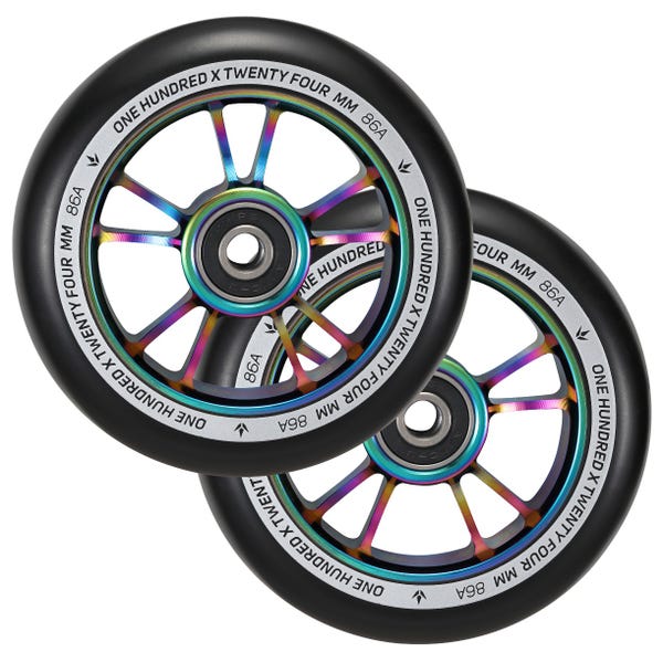 Blunt 100mm wheels (pair) oil slick/black or silver/black