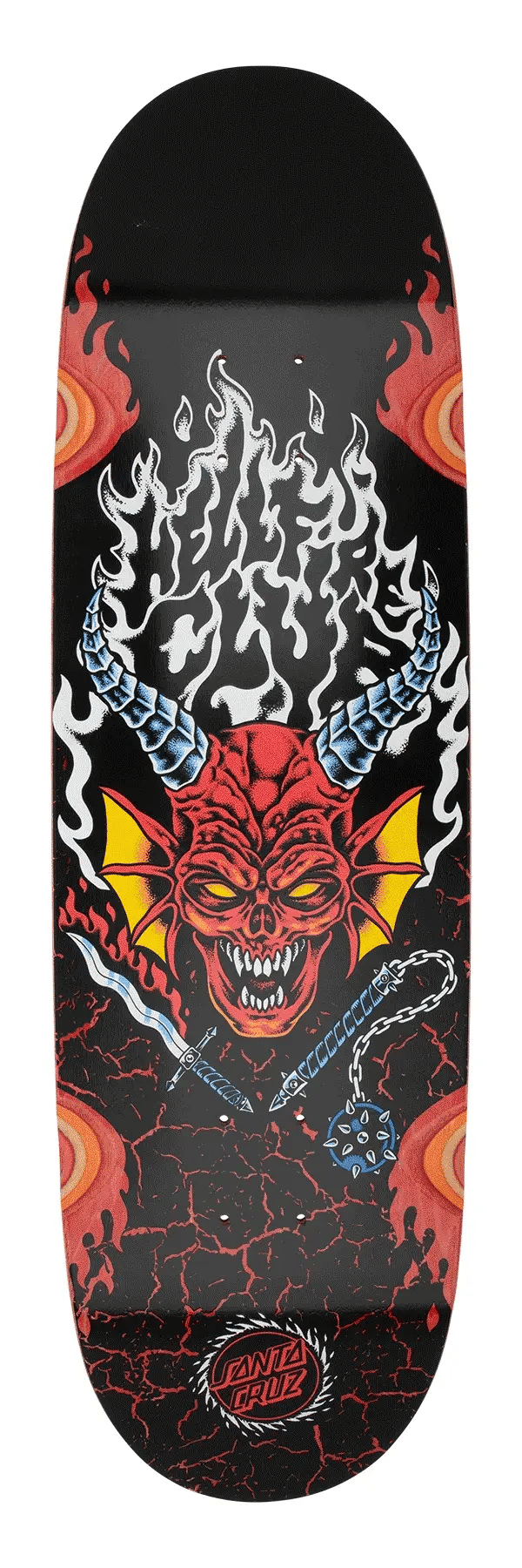 Santa Cruz Skateboard Deck 9in Stranger Things Hellfire Club Flames