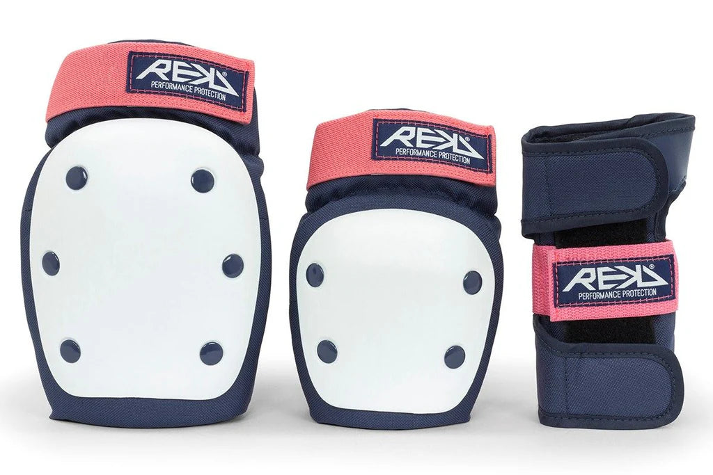 REKD Protection’s Heavy Duty Triple Pad Set Blue/pink size small, medium, large