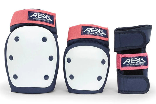 REKD Protection’s Heavy Duty Triple Pad Set Blue/pink size small, medium, large