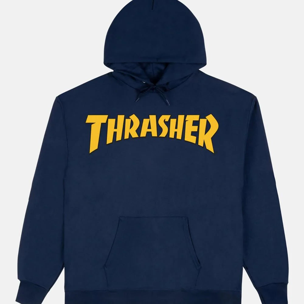 Thrasher Cover logo hoodie navy medium