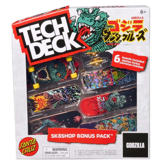 Tech Deck Godzilla Sk8shop Bonus Pack - 6 PK santa cruz