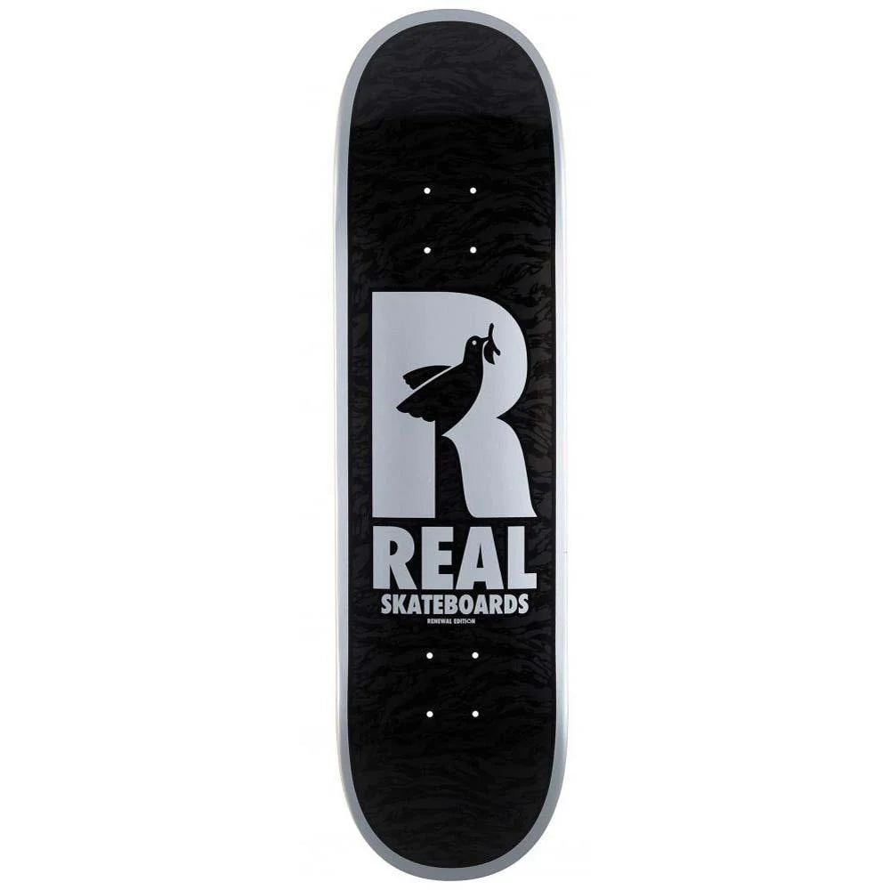 Real Renewal Doves deck black/silver 8.25" FREE Grip tape and Hardware