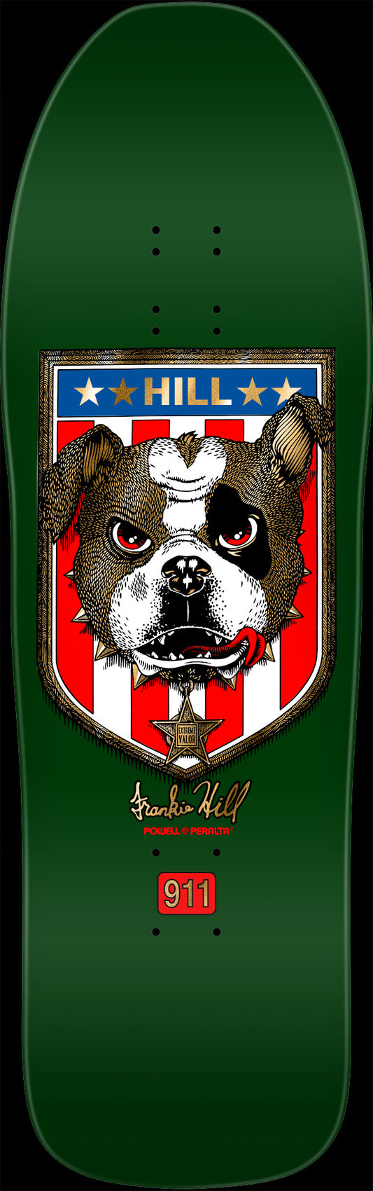 Powell Peralta Frankie Hill Bull Dog 10" Green/Gold Fade deck