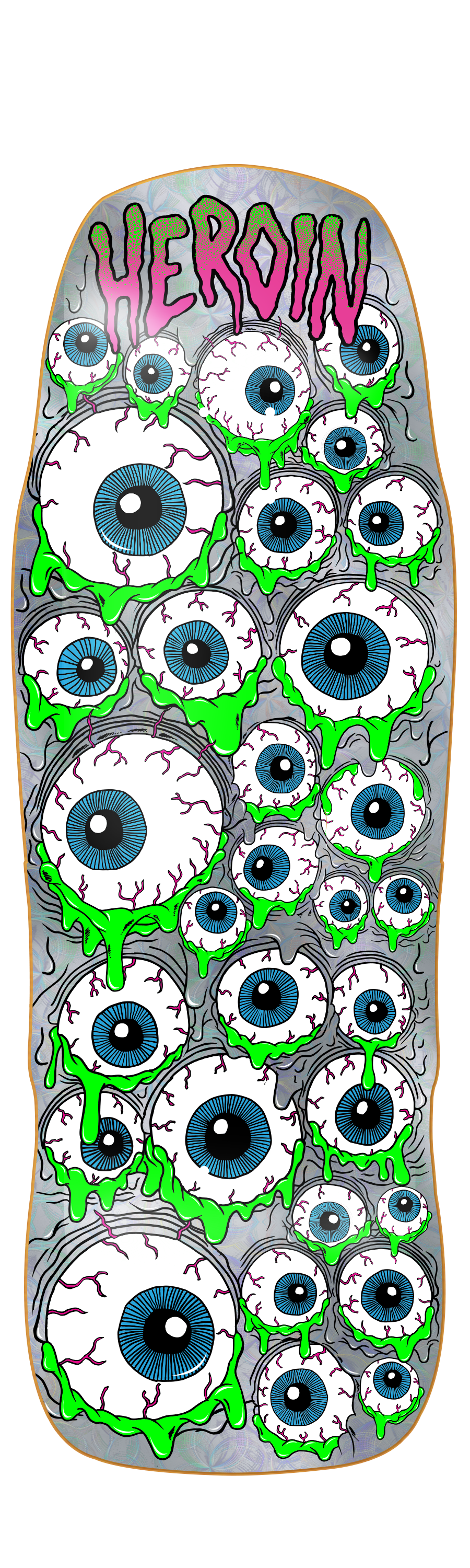 Heroin Holo Mutant Eyeballer 10.125" FREE Grip tape and Hardware