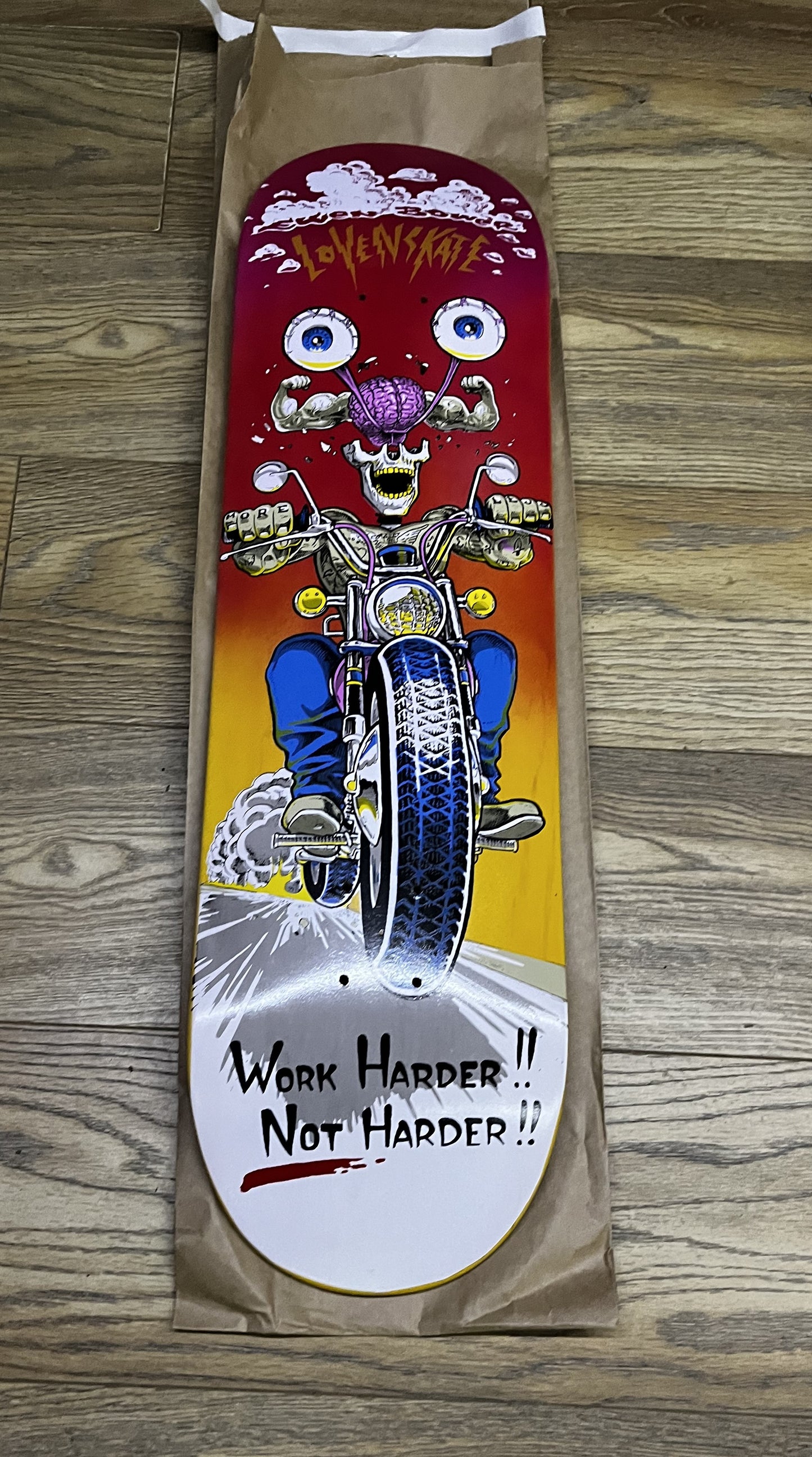 Lovenskate Work Harder! Not Harder Ewen Pro by Barf deck 8.38" FREE Grip tape and Hardware