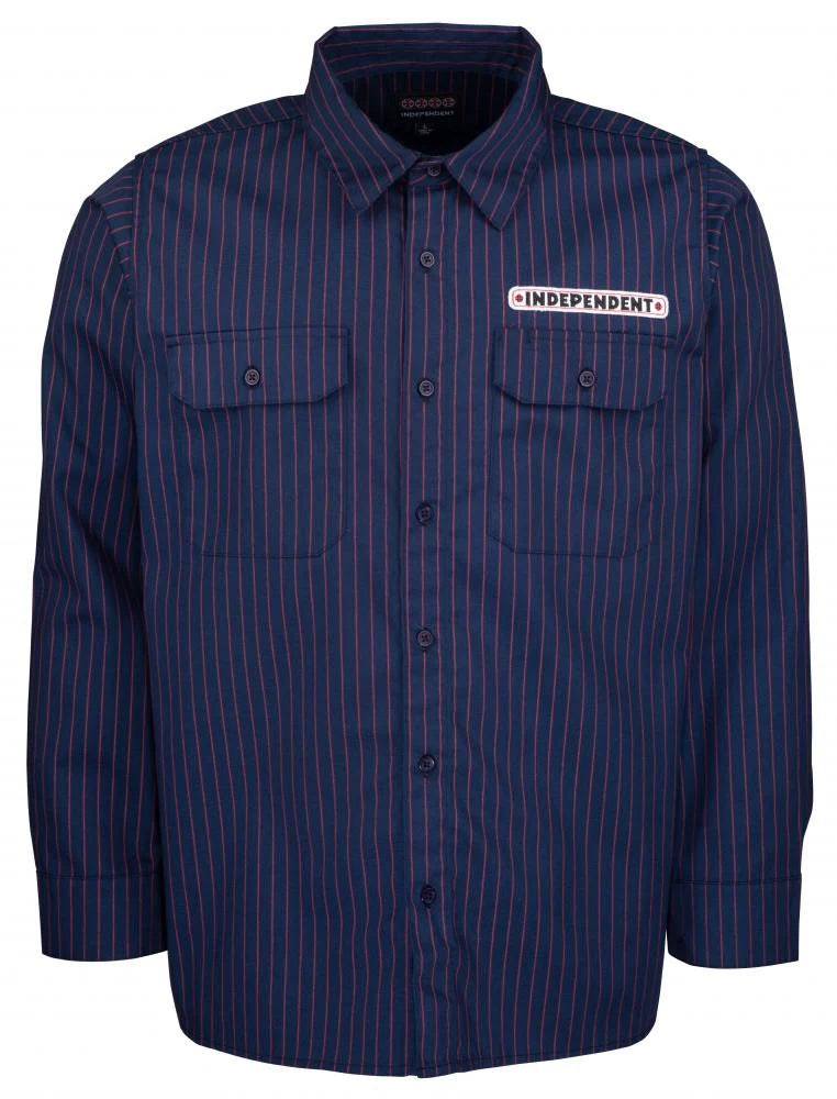 Independent Bar Cross shirt navy/red x large