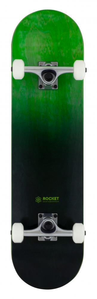 Rocket complete skateboard double dipped 8" green