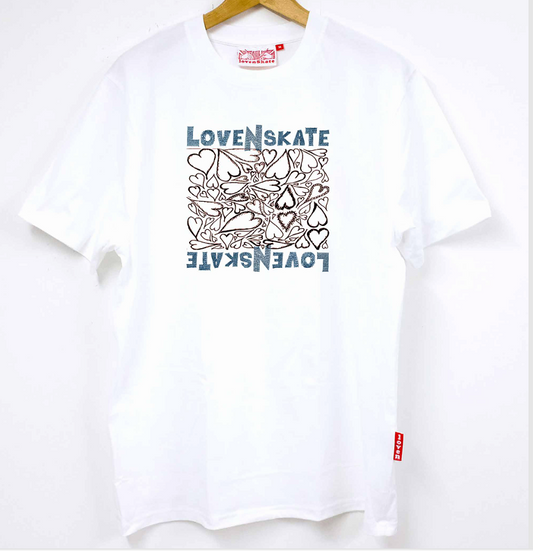 Lovenskate Scribble heart t-shirt white XL