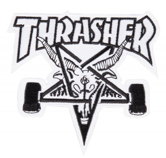 Thrasher patch skategoat white/black 4"