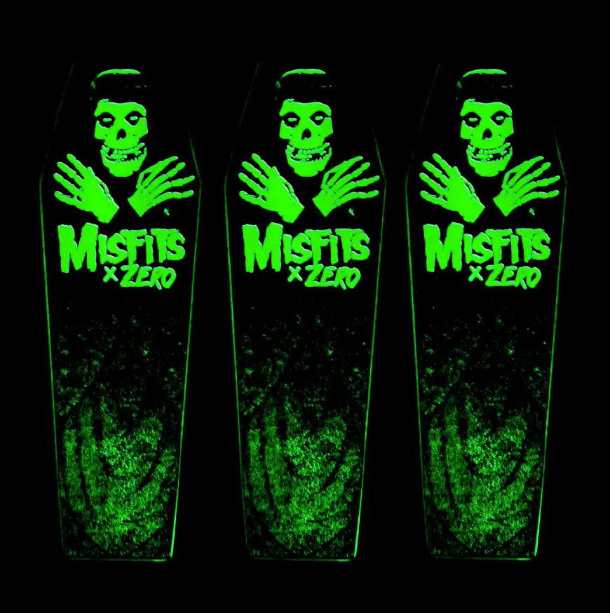 Zero Skateboard Deck Misfits Fiend Coffin GITD 9.5"