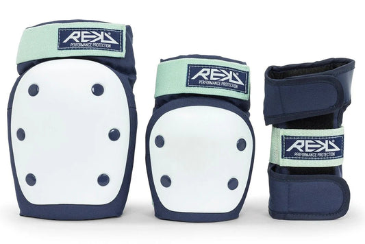 REKD Protection’s Heavy Duty Triple Pad Set Blue/Mint size small, medium, large