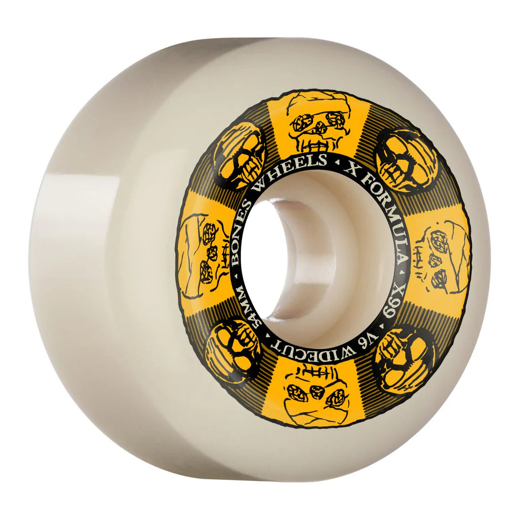 BONES Skateboard Wheels X-Formula X99 V6 Wide-Cut 99A Black & Gold 56mm