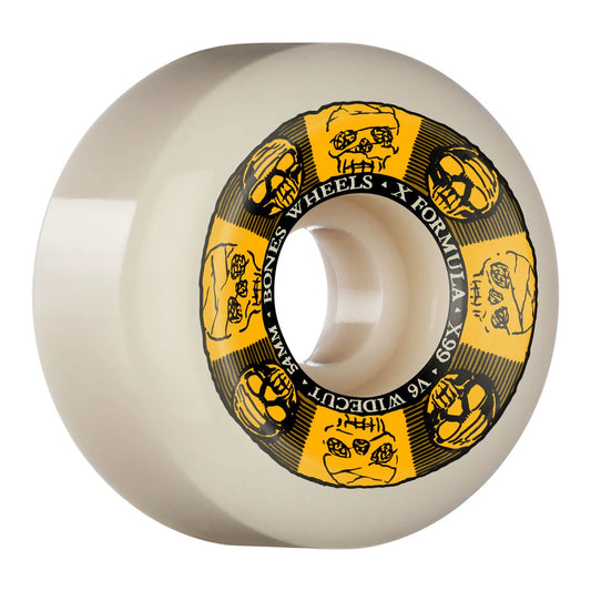 BONES Skateboard Wheels X-Formula X99 V6 Wide-Cut 99A Black & Gold 56mm