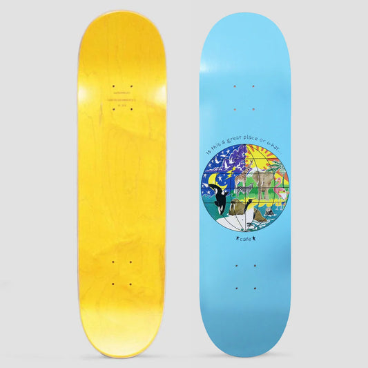 Skateboard Cafe 8" Great Place Deck Baby Blue FREE GRIP TAPE