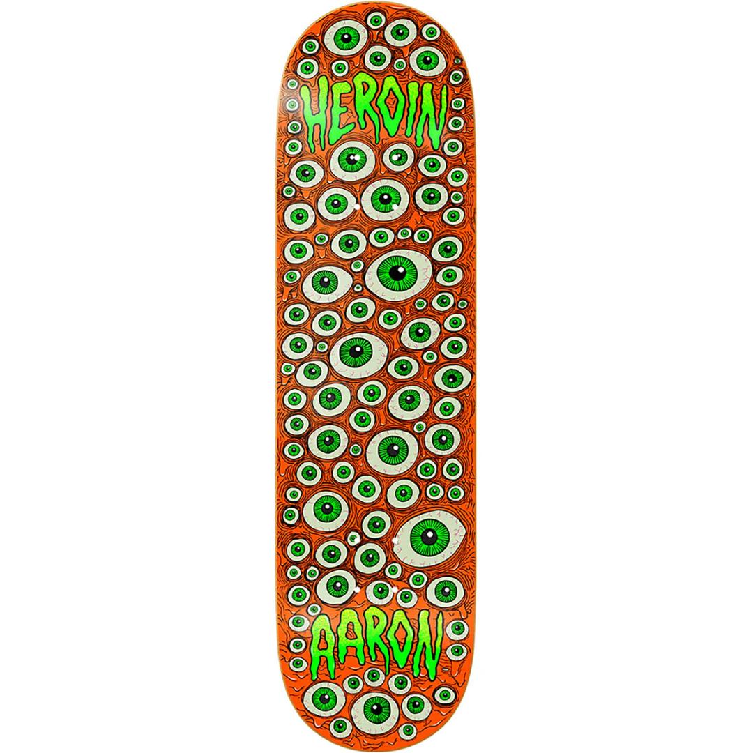 Heroin Skateboards Aaron Eyes Skateboard Deck Skateboard Deck 8.75”