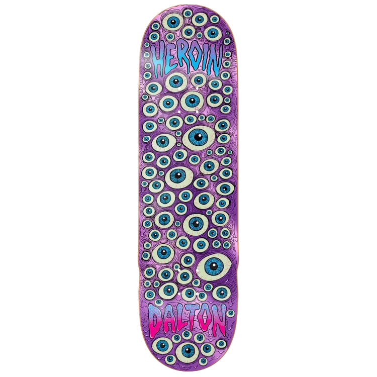 Heroin Dalton Dern Eyes Skateboard Deck Purple Foil - 8.625"