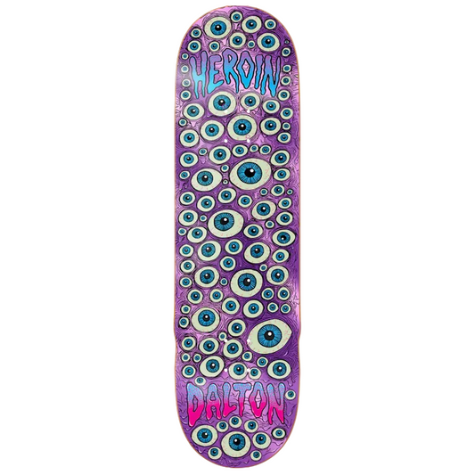 Heroin Dalton Dern Eyes Skateboard Deck Purple Foil - 8.625"