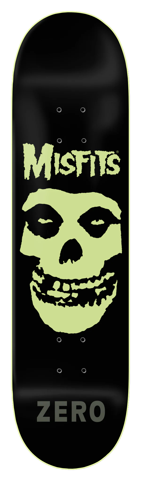 MISFITS - FIEND SKULL - GITD DIP 8.25" deck  GLOW
